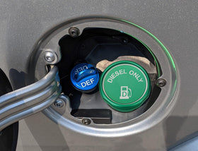 JOJOY LUX close-up of green diesel cap texture and grip for easier handling