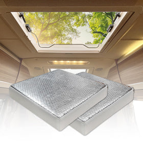 Jokuye front view of two packaged skylight insulators showing fit