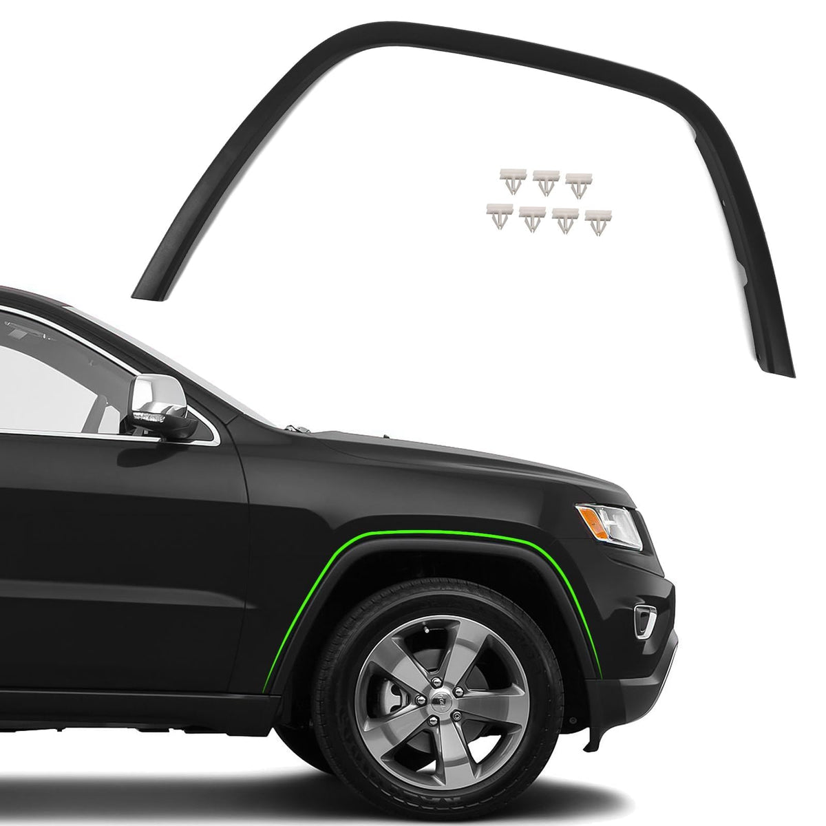 JOLONG front right fender flare front view showing accurate OE fit and protection