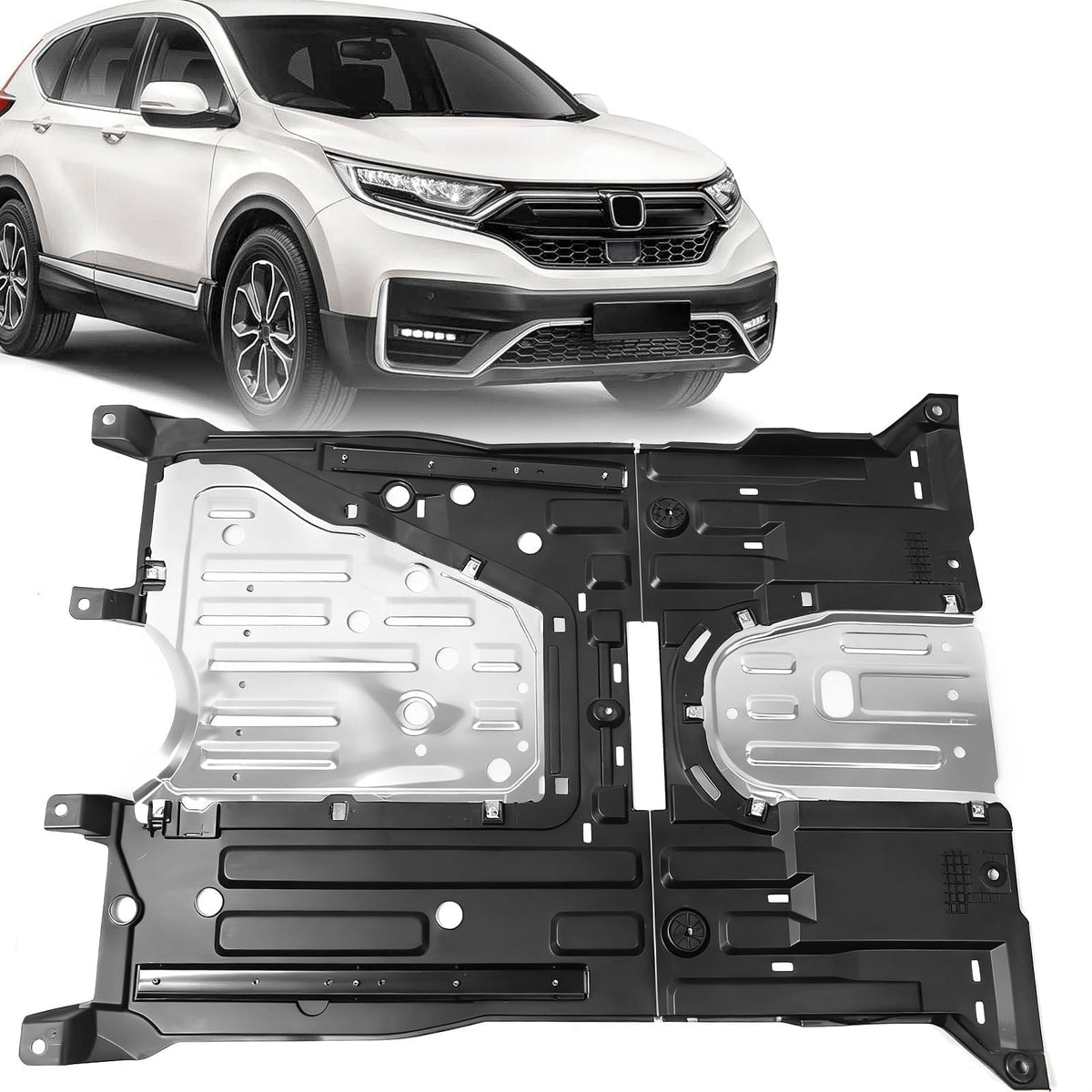 JOLONG front shield front view showing full aluminum panel protecting engine
