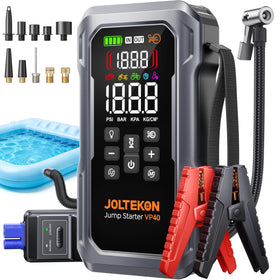Joltekon front view showing ports and rugged case for easy transport