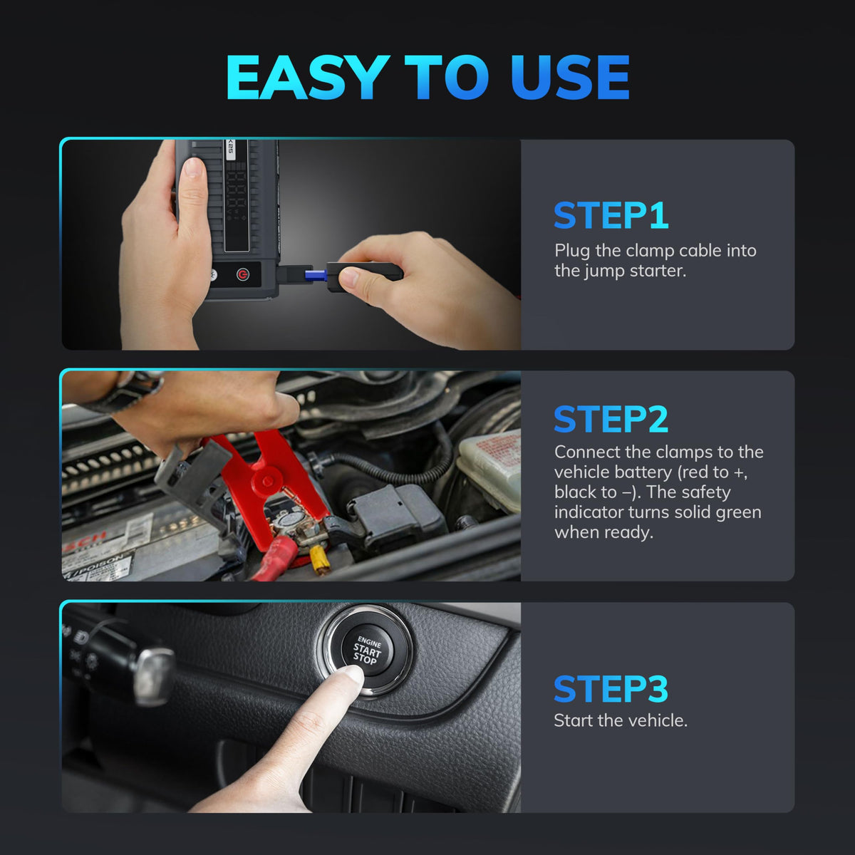 Jomgand packaging contents showing included cables and manual for immediate use benefit