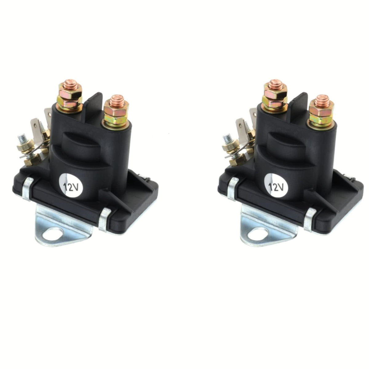 JomGorg relay installed on an outboard starter showing direct-fit compatibility