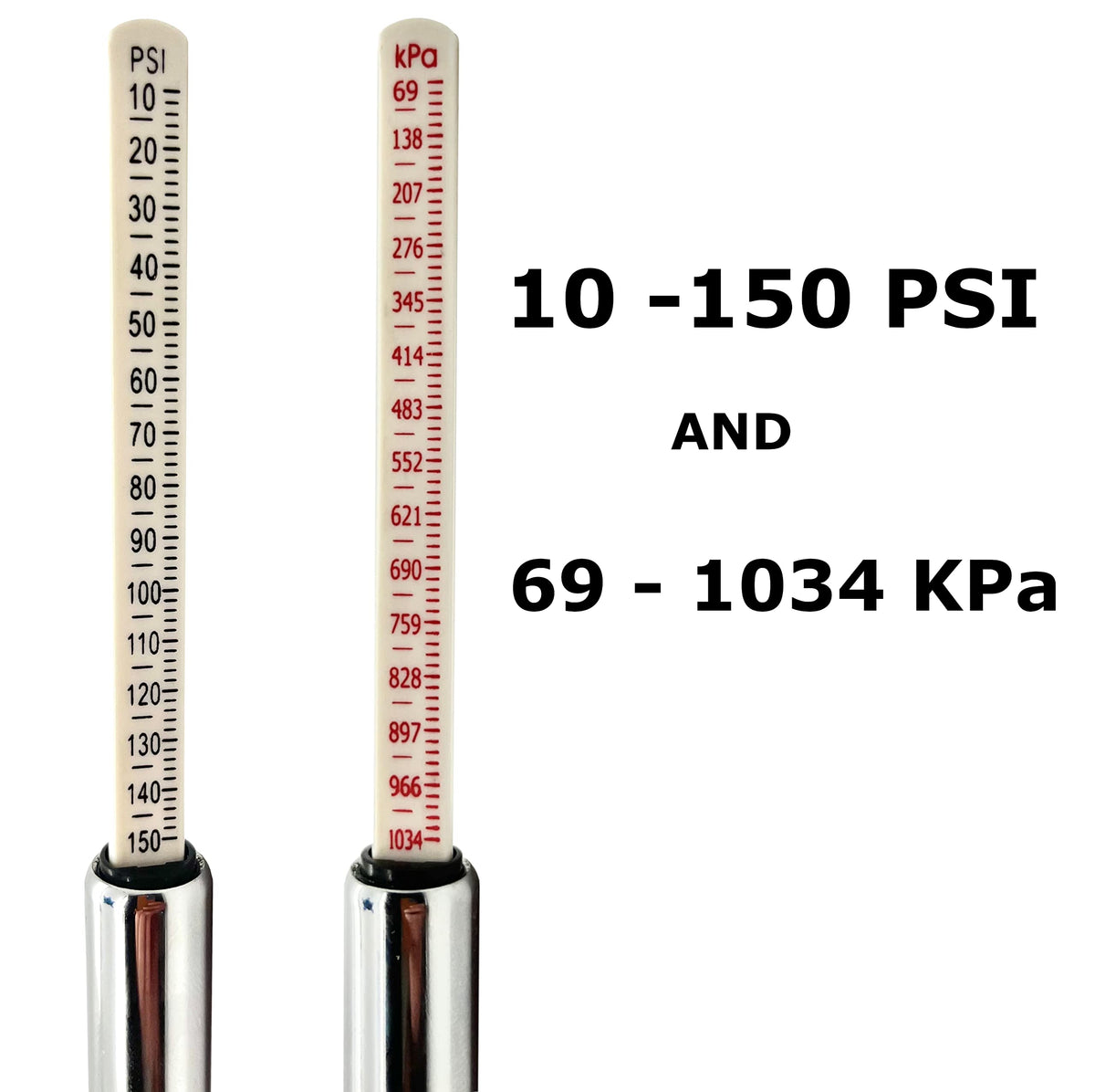 Jon MFB gauge in use on a dually truck wheel offering accurate pressure checks