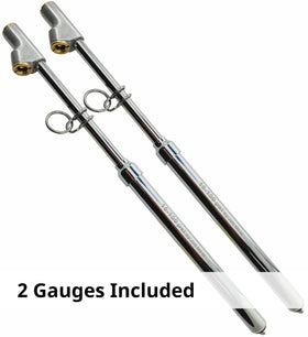 Jon MFB two-gauge pack next to ruler showing size and ready-to-store convenience