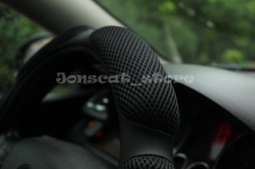 Jonscart steering wheel cover installed in car for seasonal comfort and protection