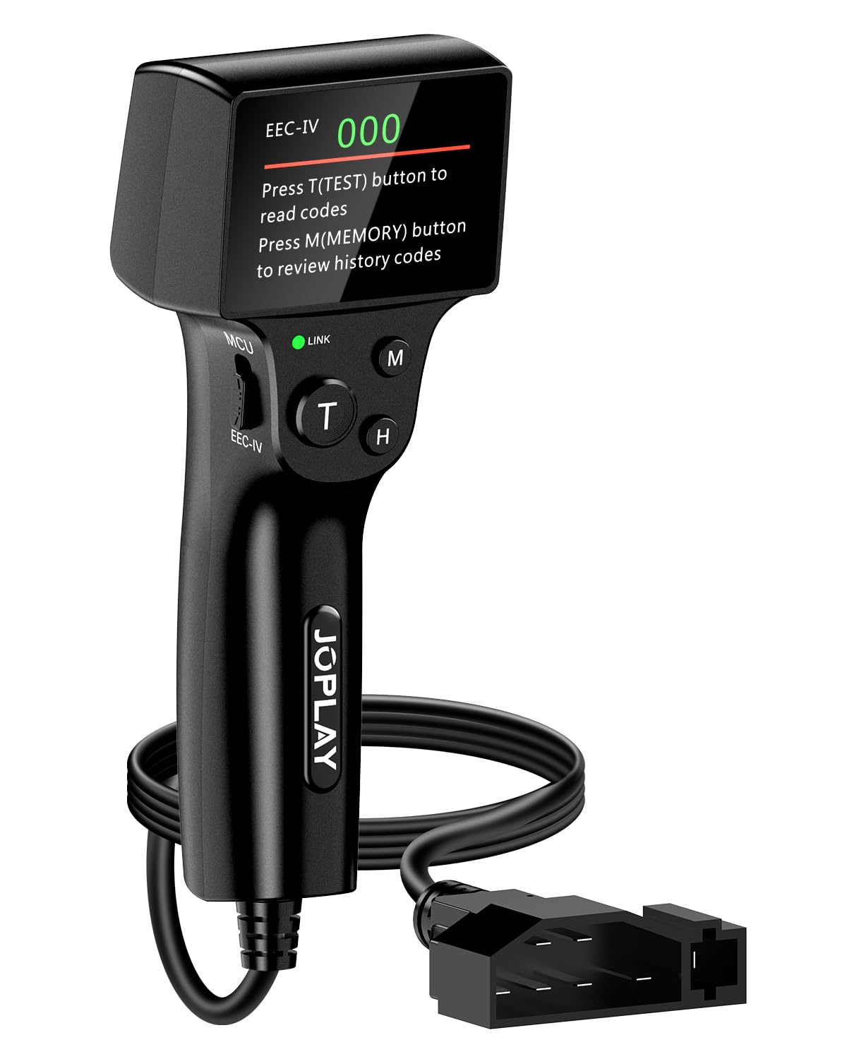 JOPLAY OBD1 front panel showing ergonomic handle and buttons for quick diagnostics