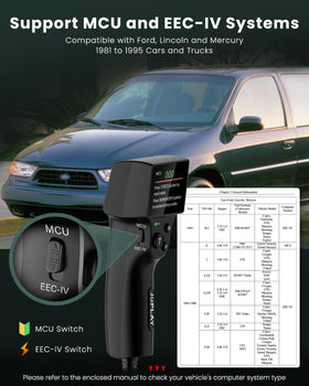 JOPLAY OBD1 2.4-inch LCD displaying a fault code and definition for fast identification