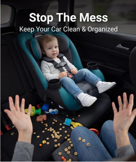 Joregobo tray in use with toddler eating showing easy clean and organized snacks
