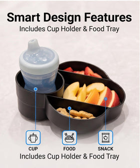 Joregobo tray installed on Safety 1st EverFit seat offering compatible, stable fit