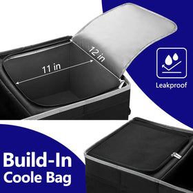 Jorindes cooler bag open interior showing insulation and spill protection
