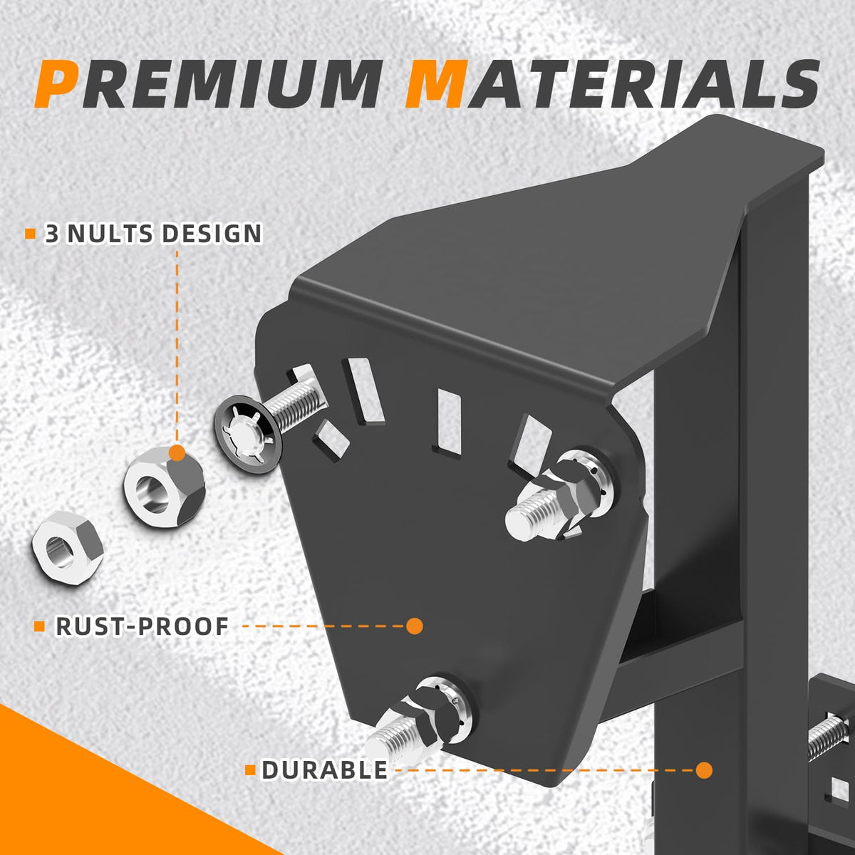 Joroamp side profile of galvanized steel mount resisting rust for long-term durability