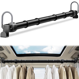 Josmimic front view installed across vehicle interior for tidy clothing storage
