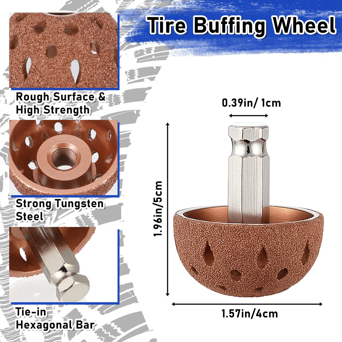 Josojoou polishing wheel detail showing stainless steel durability benefit