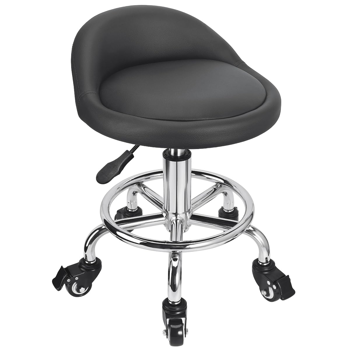 JOSTZHXIN front view of rolling stool showing compact design and comfort
