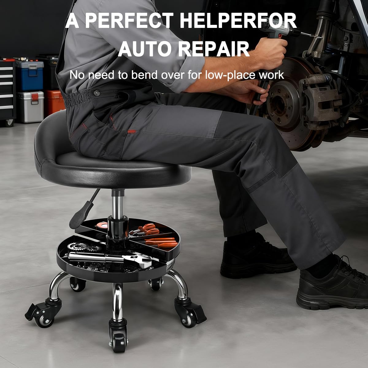 JOSTZHXIN stool next to common items to show size and compact footprint