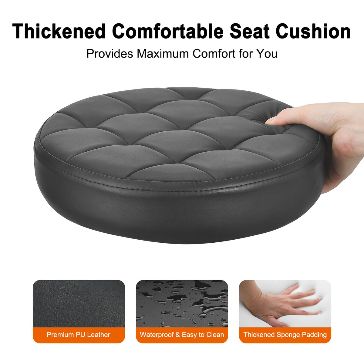 JOSTZHXIN close-up of cushioned PU seat, highlights waterproof comfort