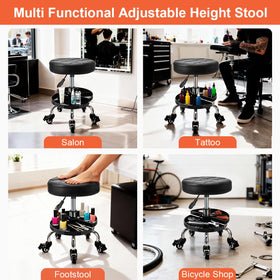 JOSTZHXIN stool next to toolbox for scale, compact footprint saves workspace