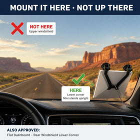 JOULPOUZA X26 mounted on a flat dashboard with Starlink Mini for low-profile use