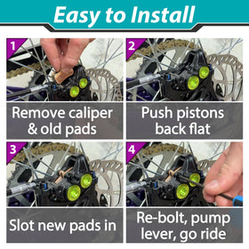 Joworthy brake pads on a dirt bike in motion, conveys improved stopping confidence