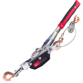 JOYANALL front view of winch showing frame and cable for durable pulling