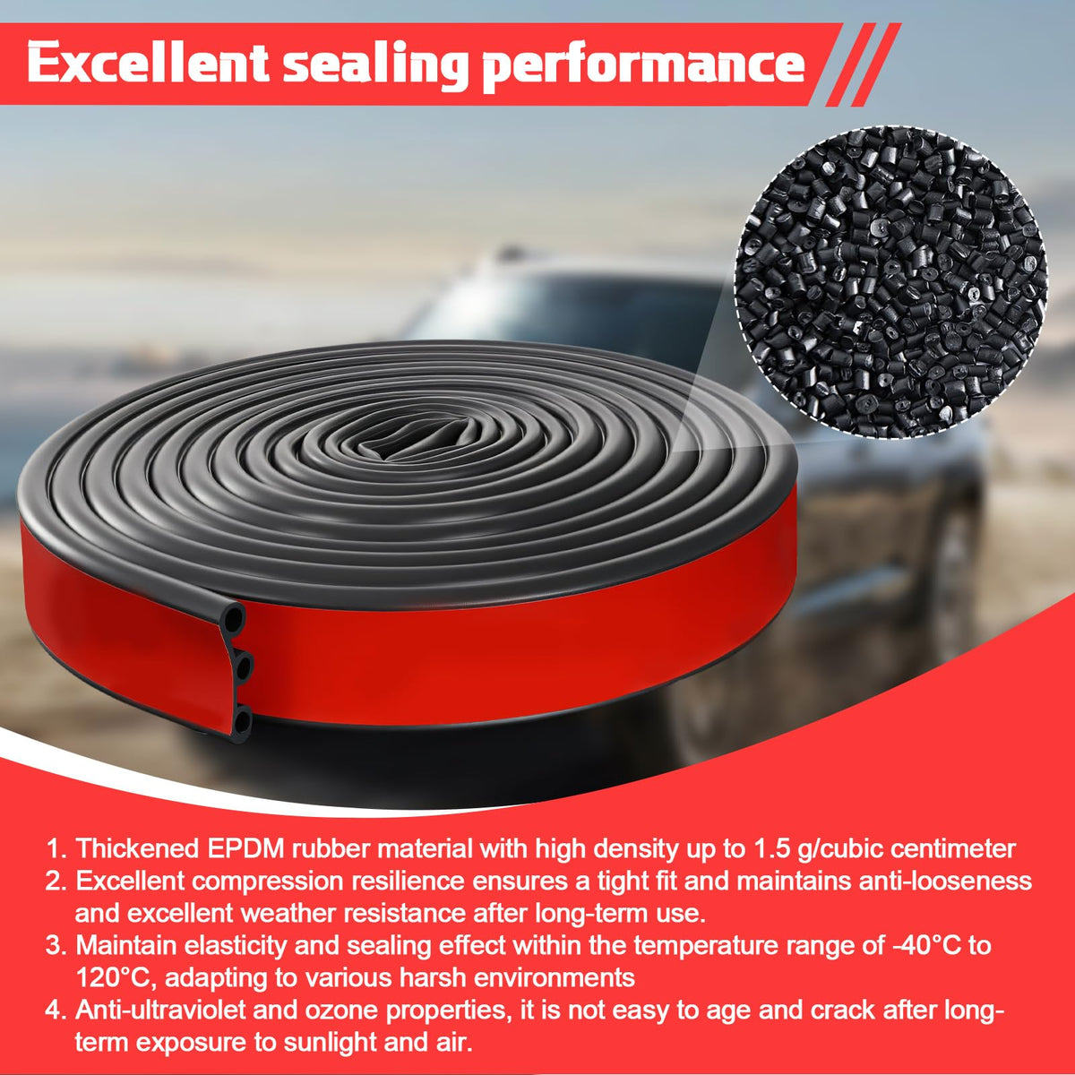 Joyfolk end cut cross-section revealing high-density EPDM for compression resistance