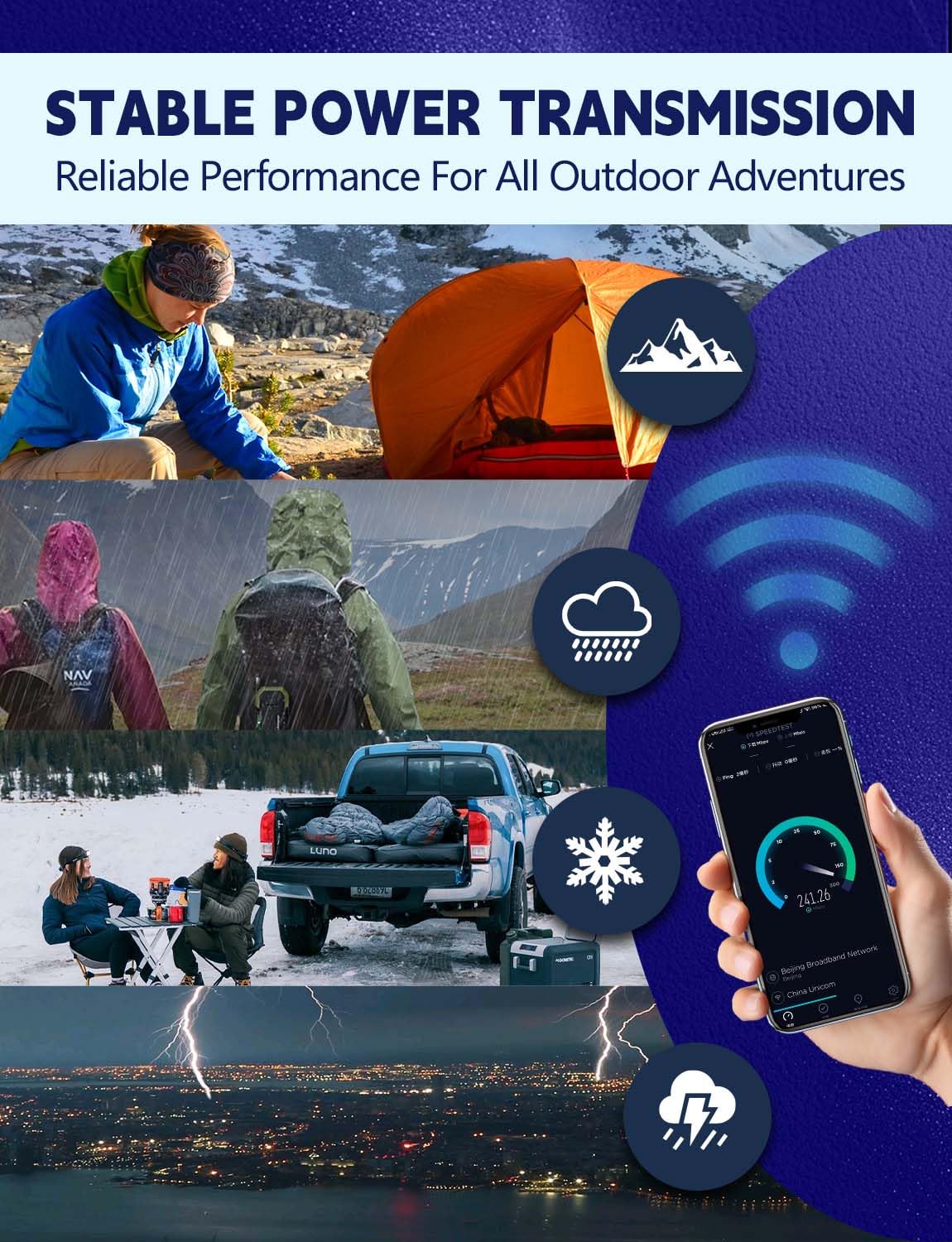 JOYMASS adapter installed in vehicle powering Starlink Mini and phone for dependable connectivity