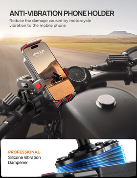 JOYROOM clamp arm with silicone pad protecting phone from scratches and shocks
