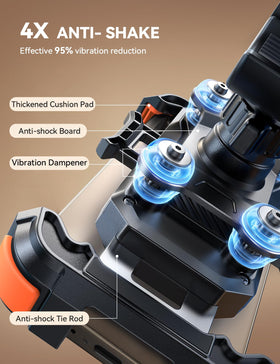 JOYROOM close-up of pneumatic dampener illustrating vibration reduction for smoother rides