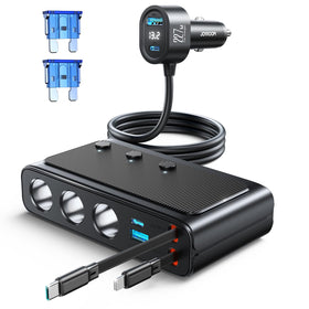 JOYROOM front panel showing ports and switches for organized fast charging