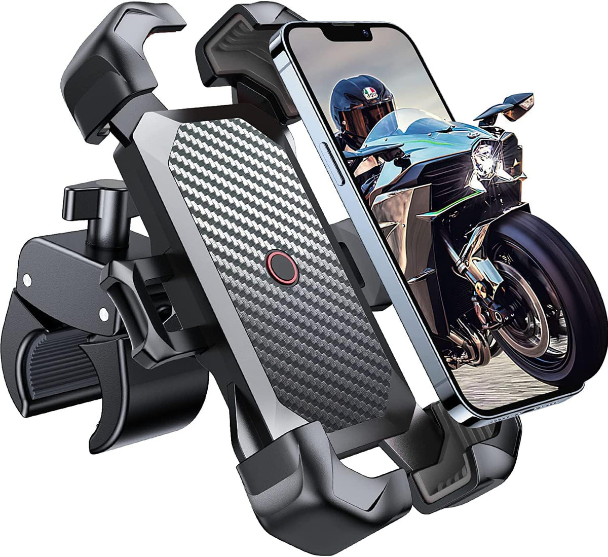 JOYROOM front view on handlebar showing secure clamp and quick fit benefit