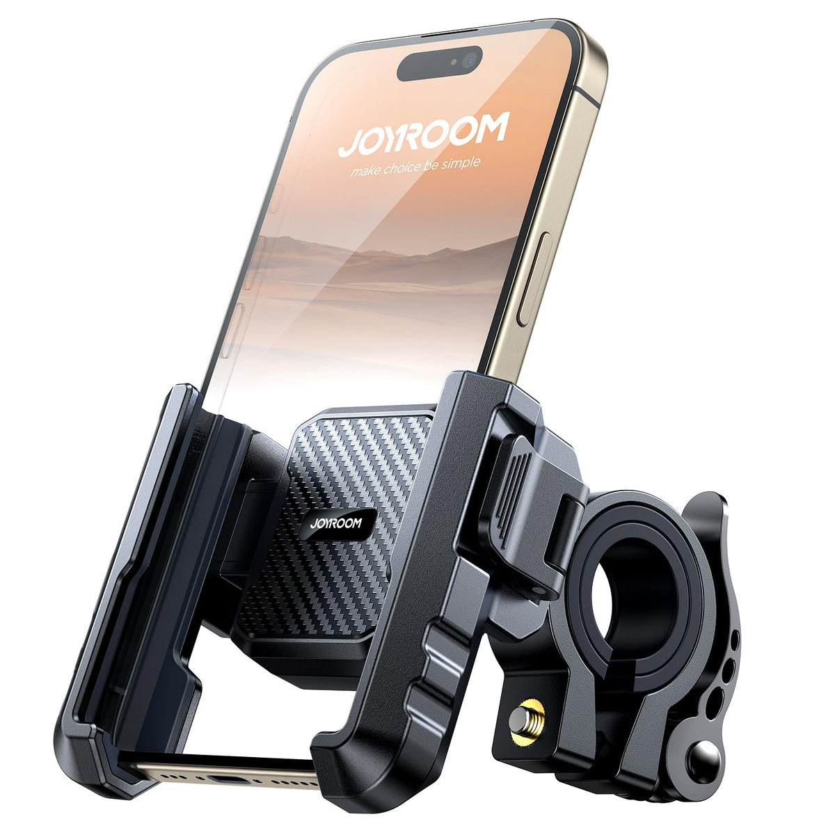 JOYROOM front view mounted on handlebar showing secure hold and visibility