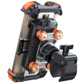 JOYROOM front view orange mount showing secure clamp and visible safety button for confidence