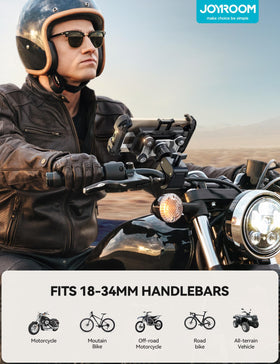 JOYROOM lifestyle shot using GPS on motorcycle for safer navigation