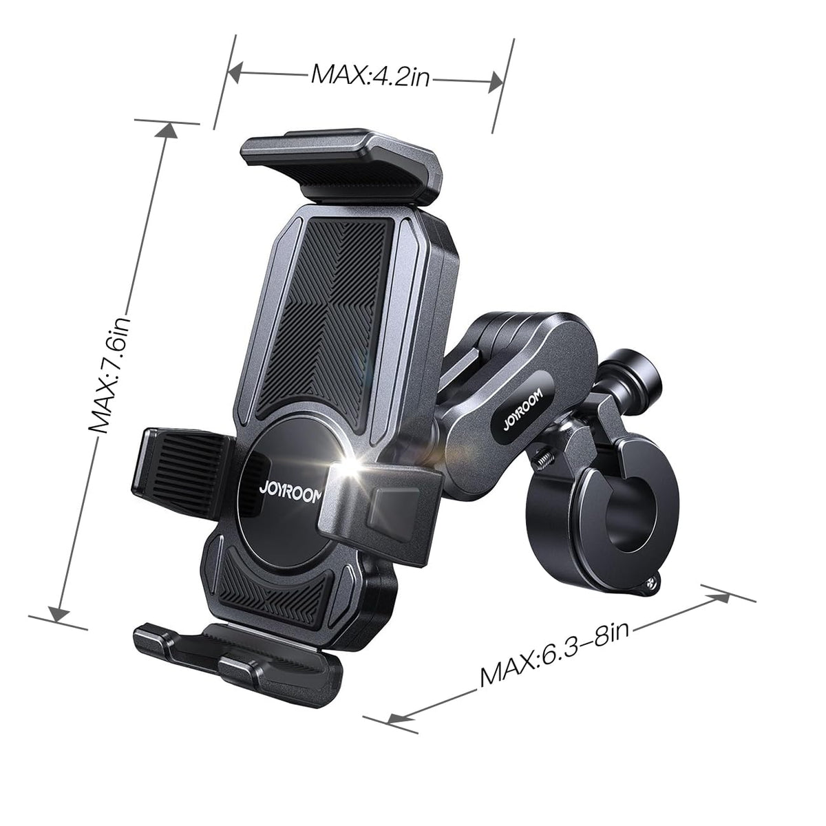 JOYROOM lifestyle shot on ride showing navigation visibility and hands‑free benefit