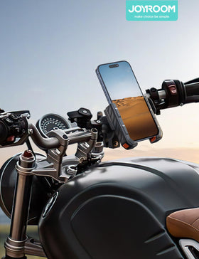 JOYROOM lifestyle shot on scooter showing navigation visibility and convenience