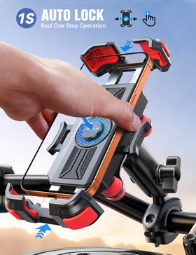 JOYROOM phone locked in mount demonstrating one-press lock and quick secure benefit
