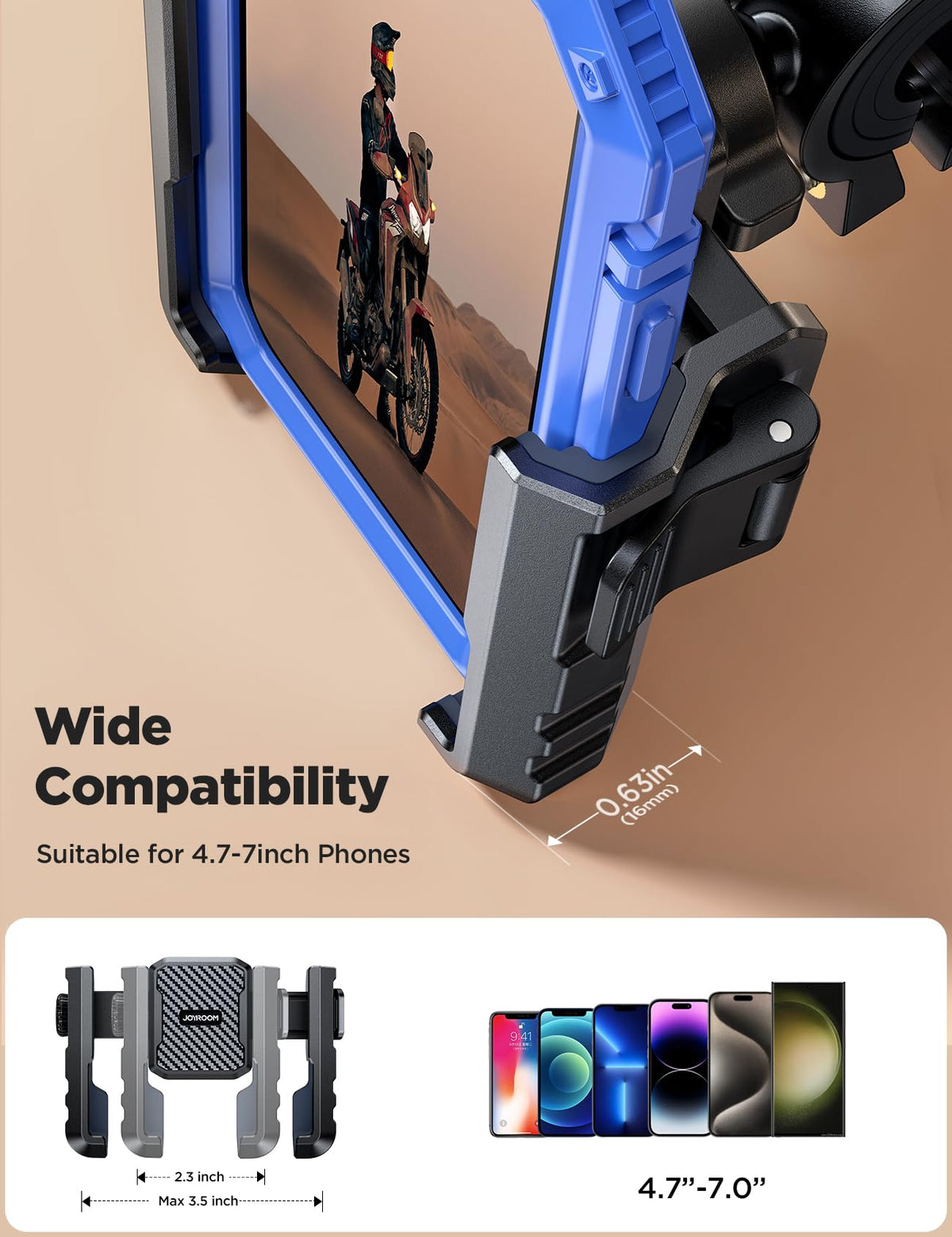 JOYROOM mount on electric scooter handlebar providing stable ride support