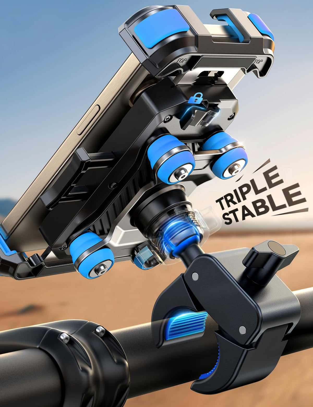 JOYROOM mounted on motorcycle handlebar demonstrating secure in-ride use