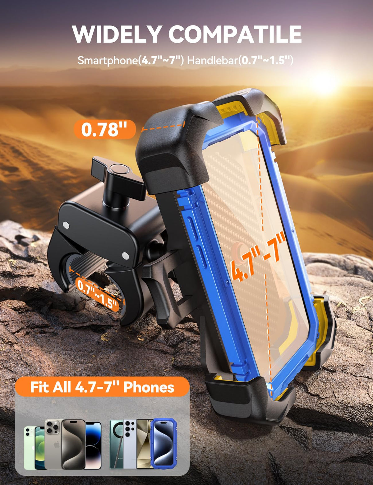 JOYROOM phone clamped tightly with cushioning to protect device