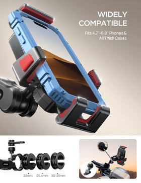 JOYROOM phone in mount with case demonstrating wide compatibility benefit