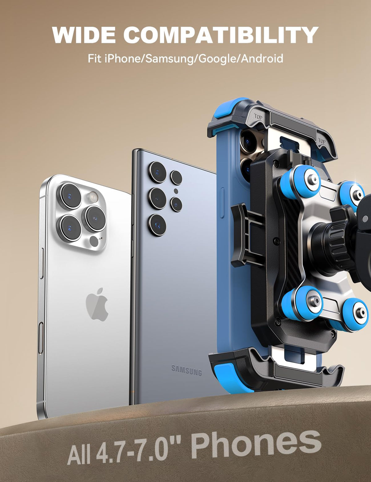 JOYROOM beside smartphone with case illustrating size compatibility advantage