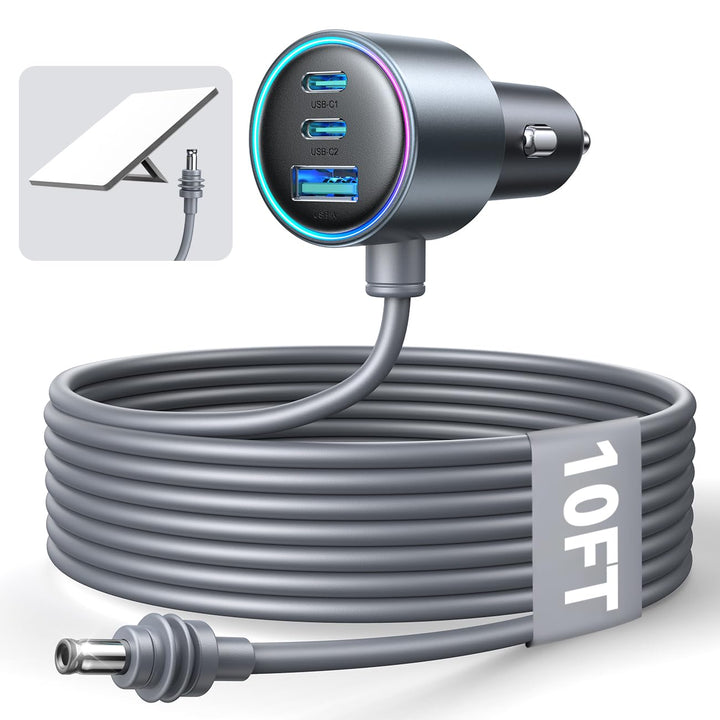 JOYROOM front view of adapter showing compact housing and ports for reliable power
