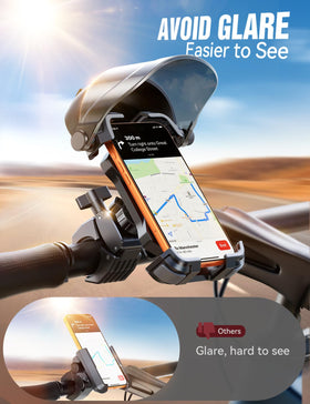 JOYROOM close-up of sunshade blocking glare for clearer navigation visibility