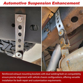 joytrace installed under vehicle showing how kit secures exhaust and reduces movement
