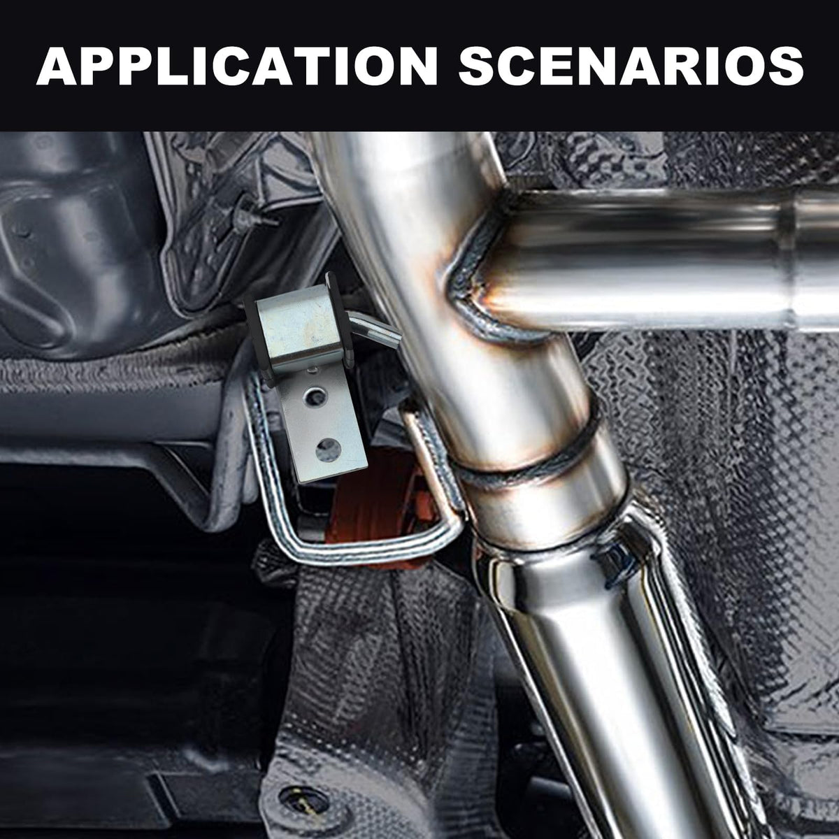 joytrace hanger installed under vehicle demonstrating reduced pipe movement and noise
