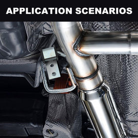 joytrace hanger installed under vehicle demonstrating reduced pipe movement and noise