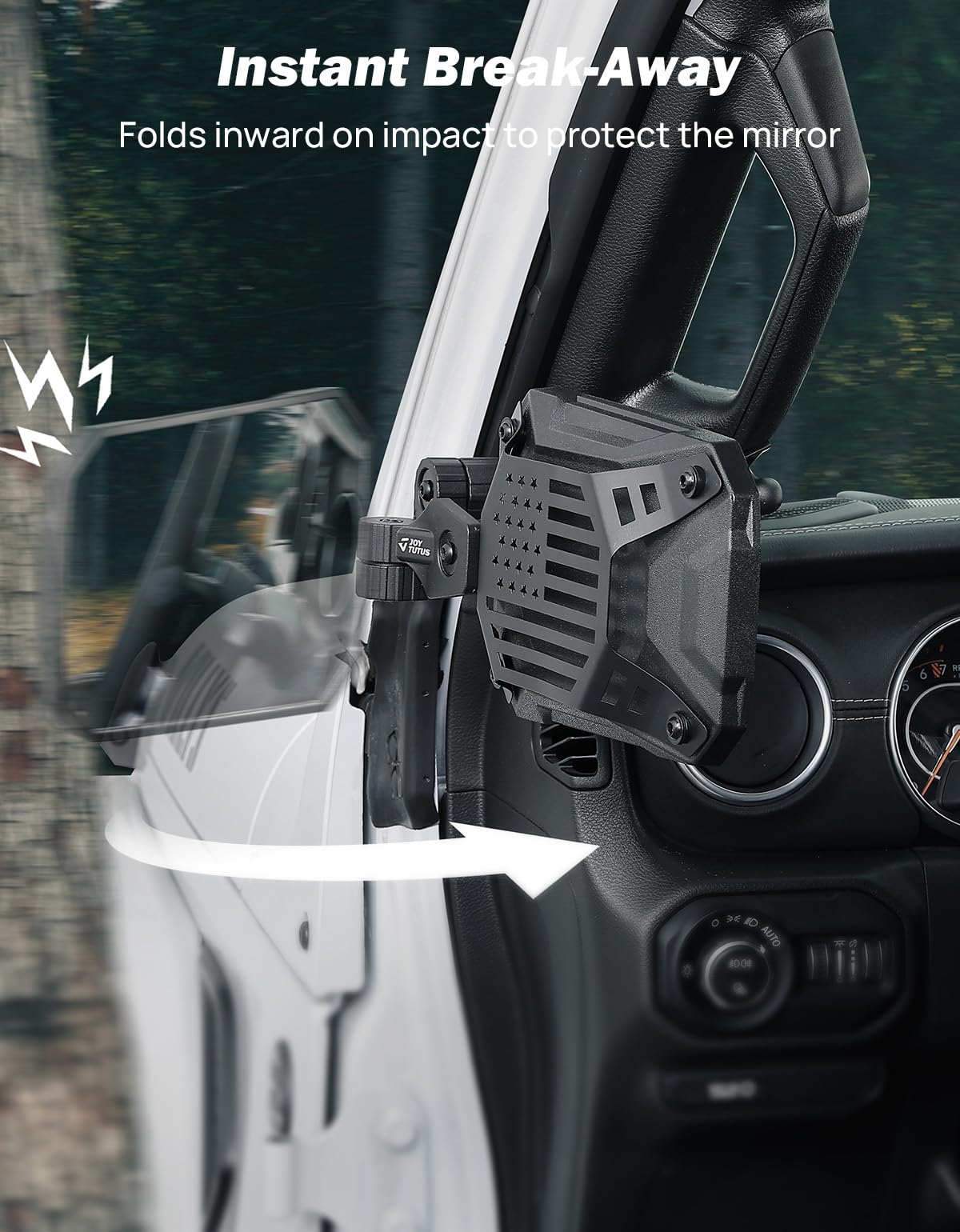JOYTUTUS break-away hinge detail preventing damage on impact