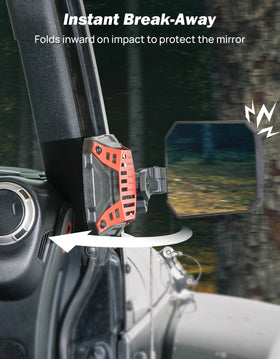 JOYTUTUS breakaway hinge detail illustrating impact protection and quick reset