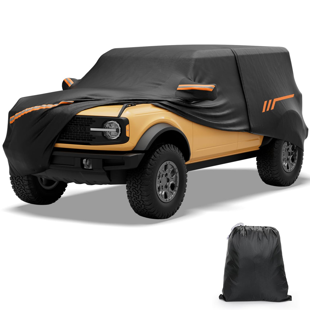 JOYTUTUS front view on Bronco 4 Door showing full waterproof protection